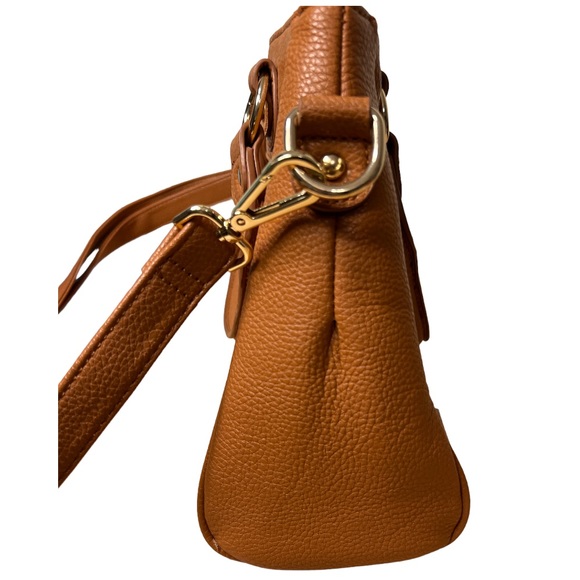 Danbury Mint Personalized JM Initial BrownFaux Leather Handbag - Picture 4 of 16